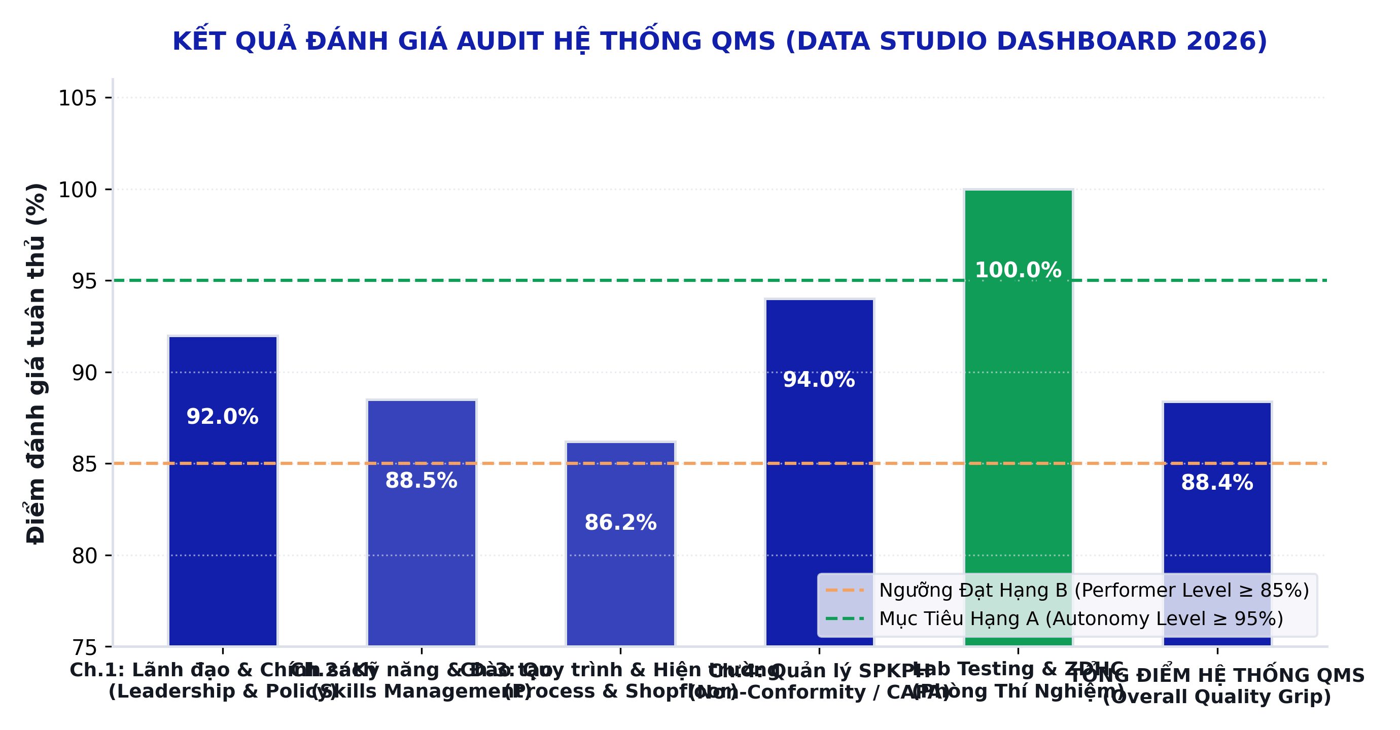 Biểu đồ audit QMS theo hạng mục